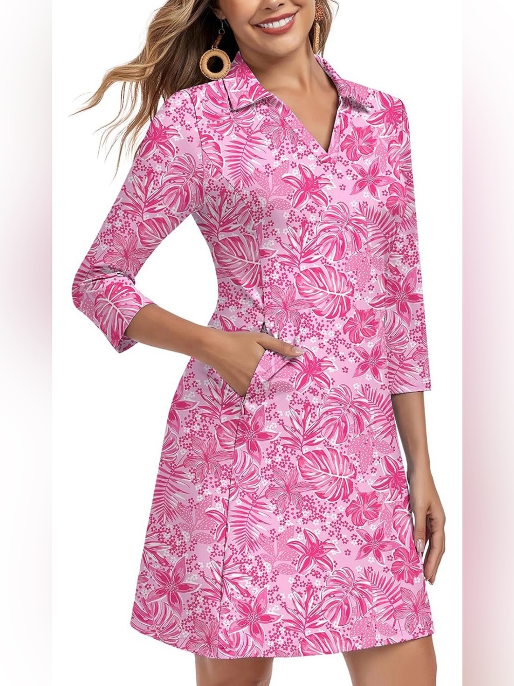 3/4 Sleeve UPF 50+ Sun Dress - Picture 5 of 10